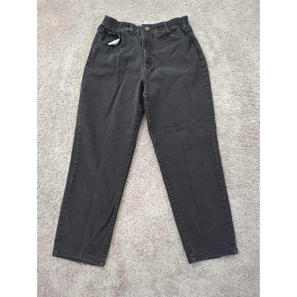 Lee Mom Jeans Womens 12 Black‎ High Rise Waistband Tapered Made in Mexico